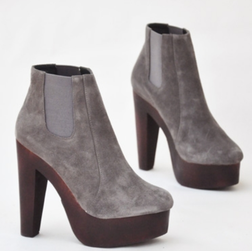 MADISON HARDING 'Val' Suede Platform Ankle Boots 8 EUC Worn 2x